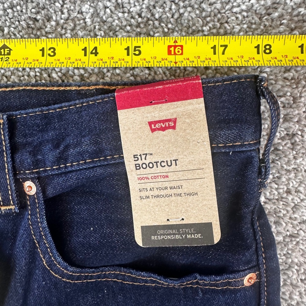 Levis 517 Bootcut Jeans Mens 36x38 Dark Wash Cotton Denim Western Streetwear NEW - Picture 6 of 7